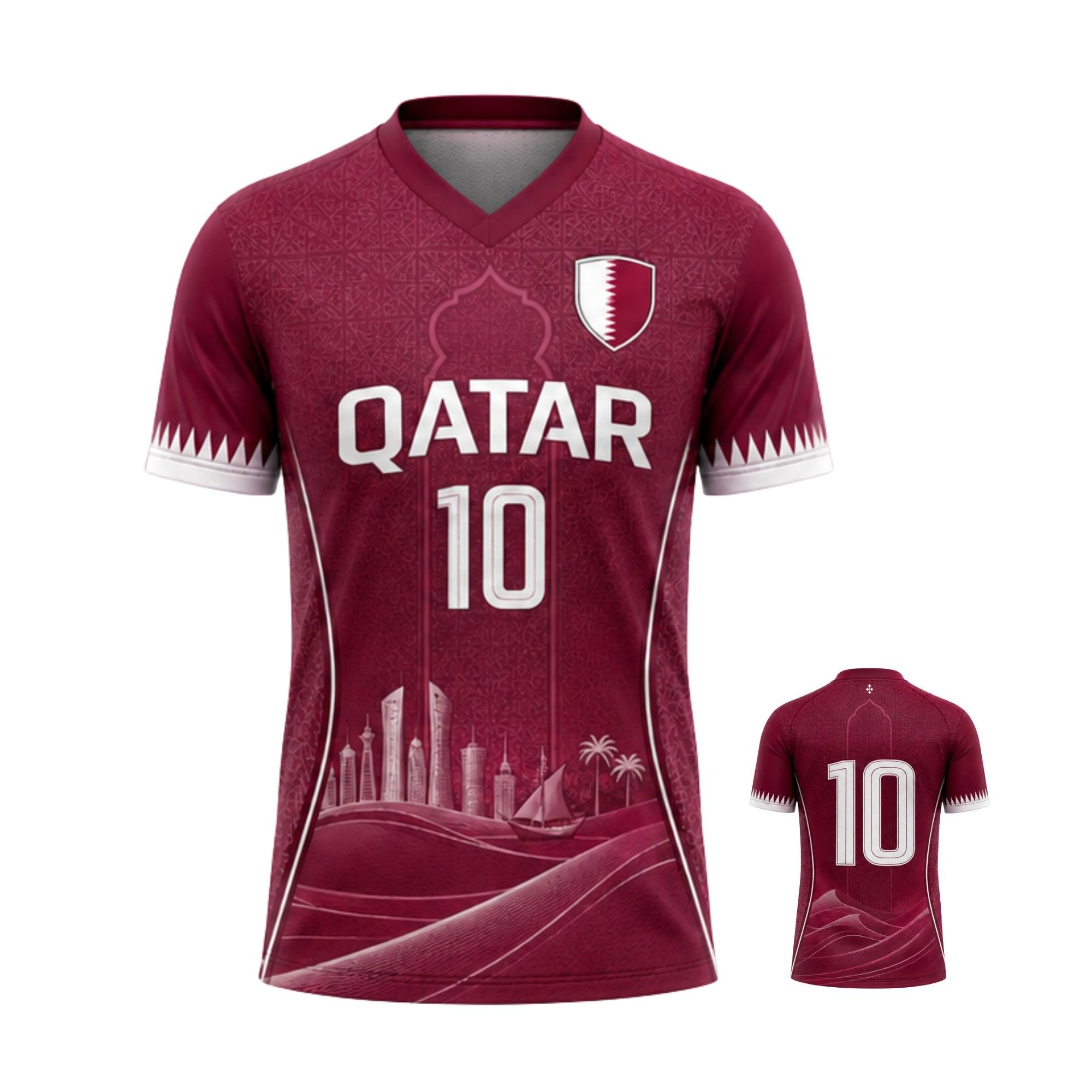 Men'S Fashion Qatar - Qatar Jersey Men Women Soccer Shirt
