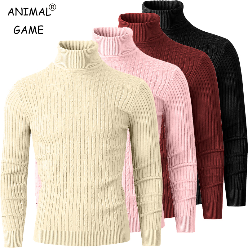 Turtleneck Sweater Men - Winter Men's Turtleneck Knitted Sweater Casual