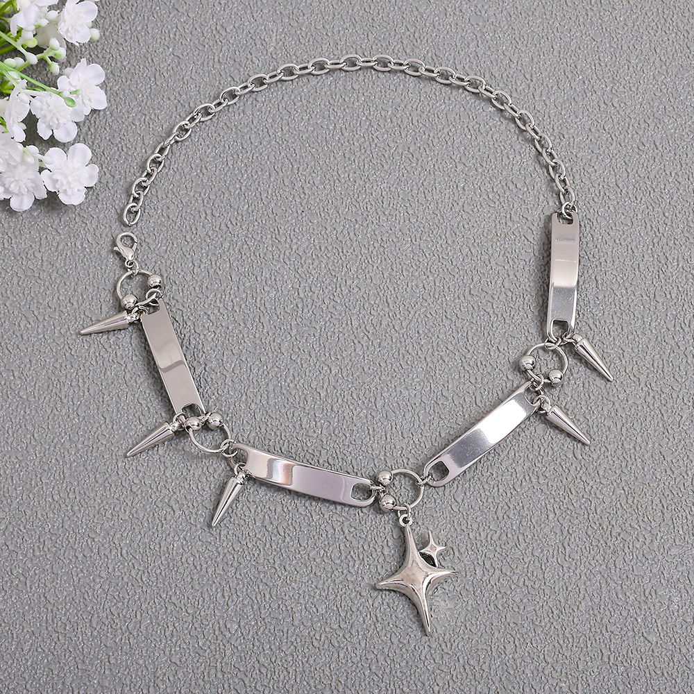 Mens Fashion Show - Punk Style Silver Spiked Star Pendant