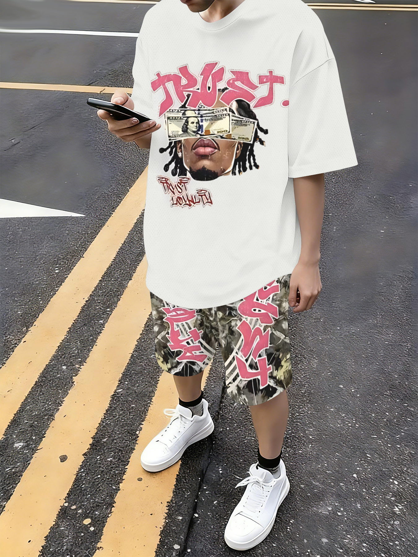 Mens Fashion Wear - 2026 Summer American Men's T-shirt Set