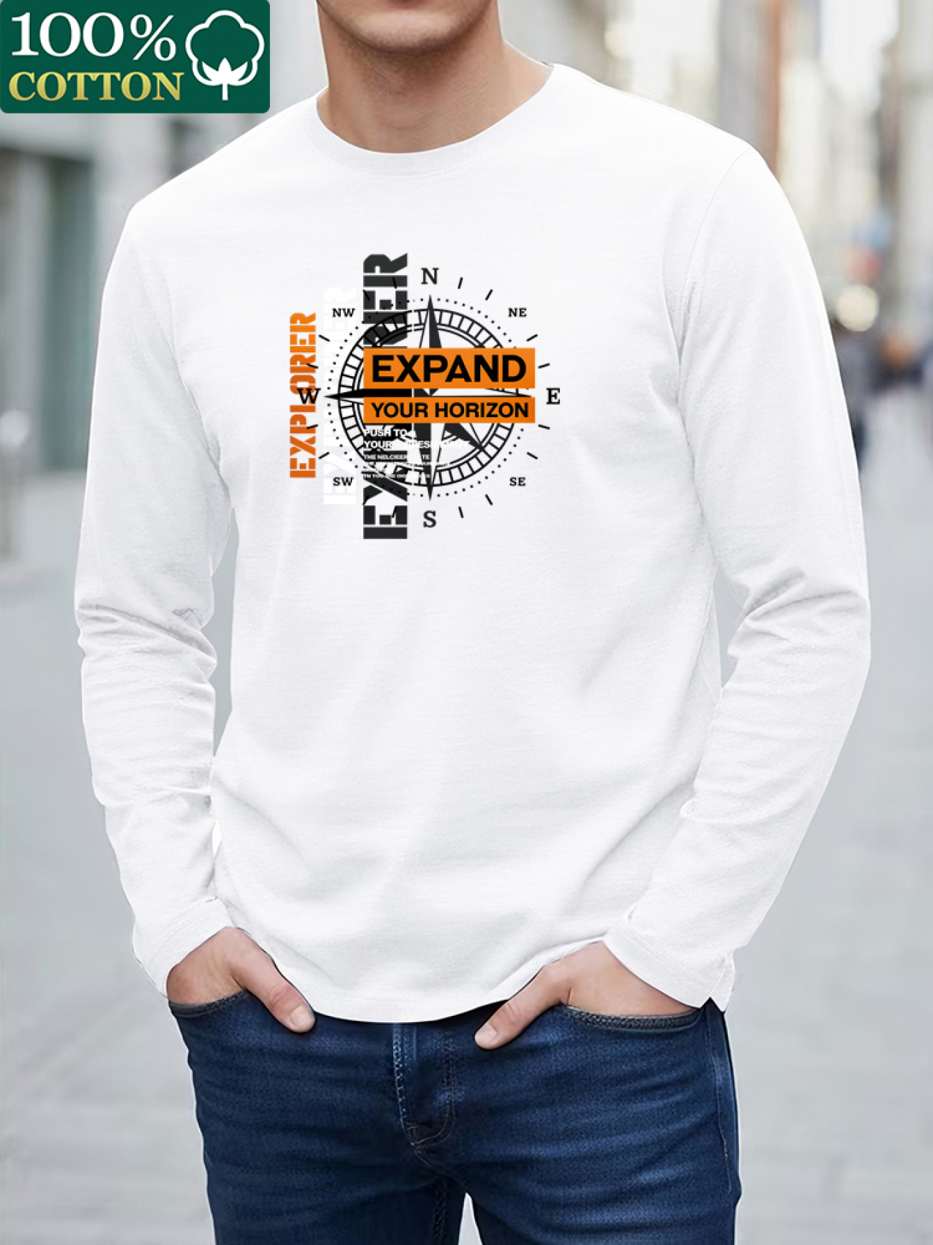 Mens Fashion Summer - 100% Pure Cotton Men's Long Sleeved