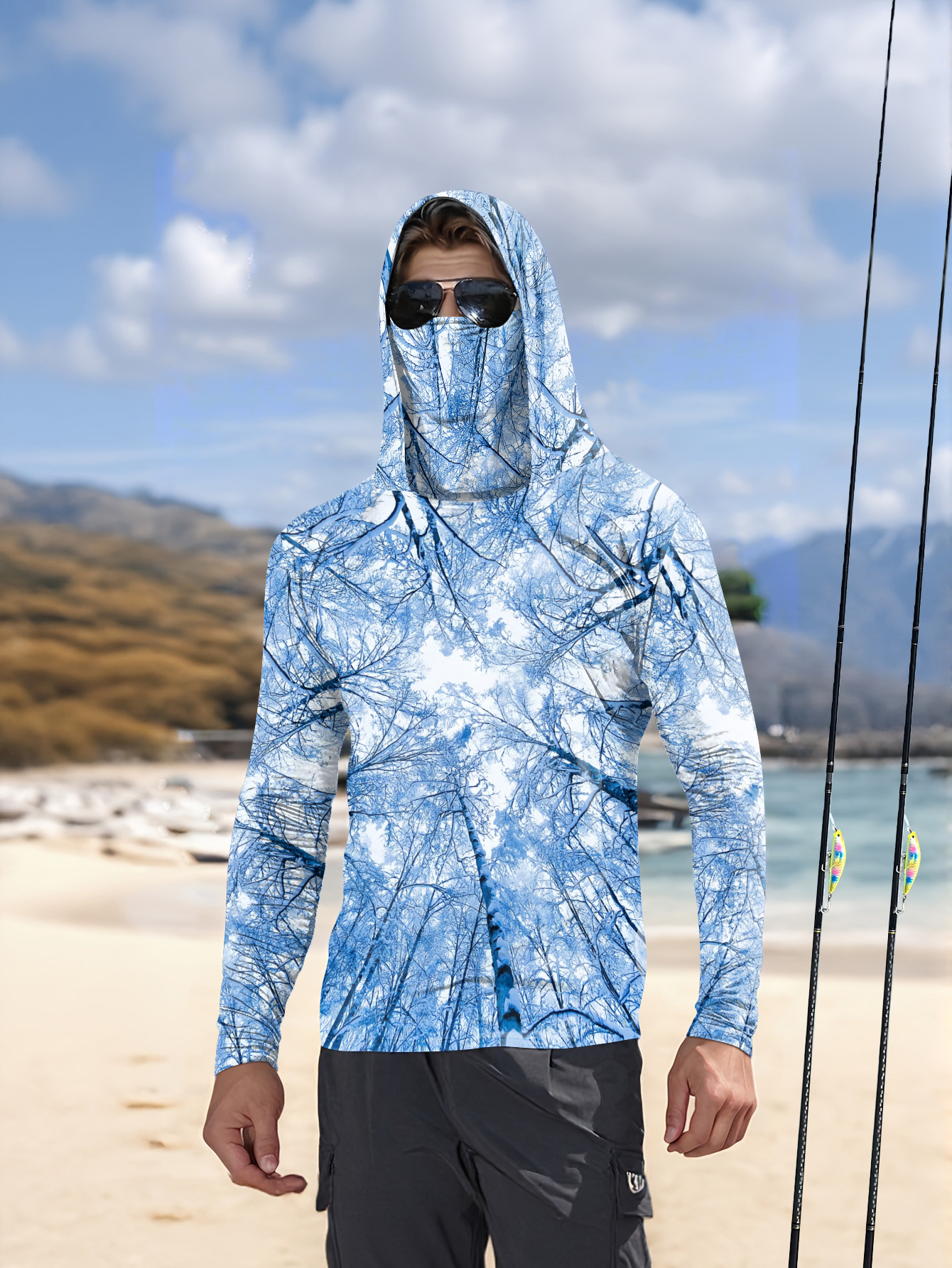 Mens Fashion Summer - Fishing hooded sweatshirt men's long-sleeved sun