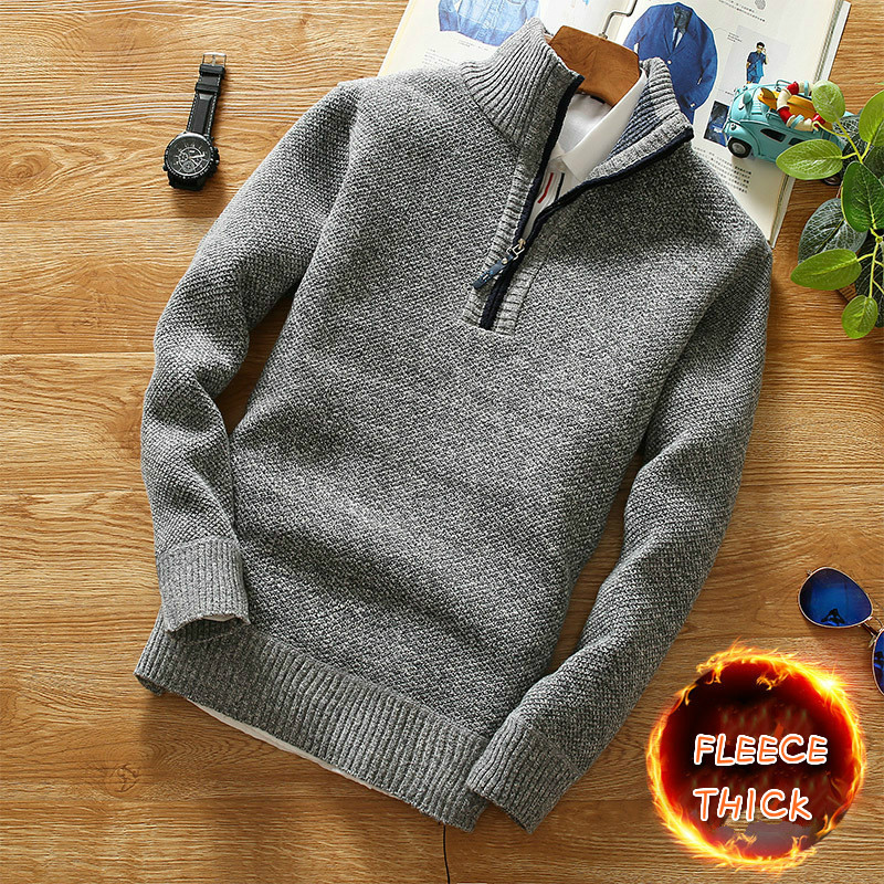 Turtleneck Sweater Men - Men's Half-Zip Turtleneck Sweater Warm Thick