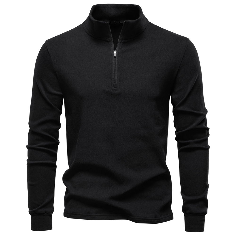 Mens Fashion Quarter Zip - Men's half-zip cardigan, long-sleeved fitted base