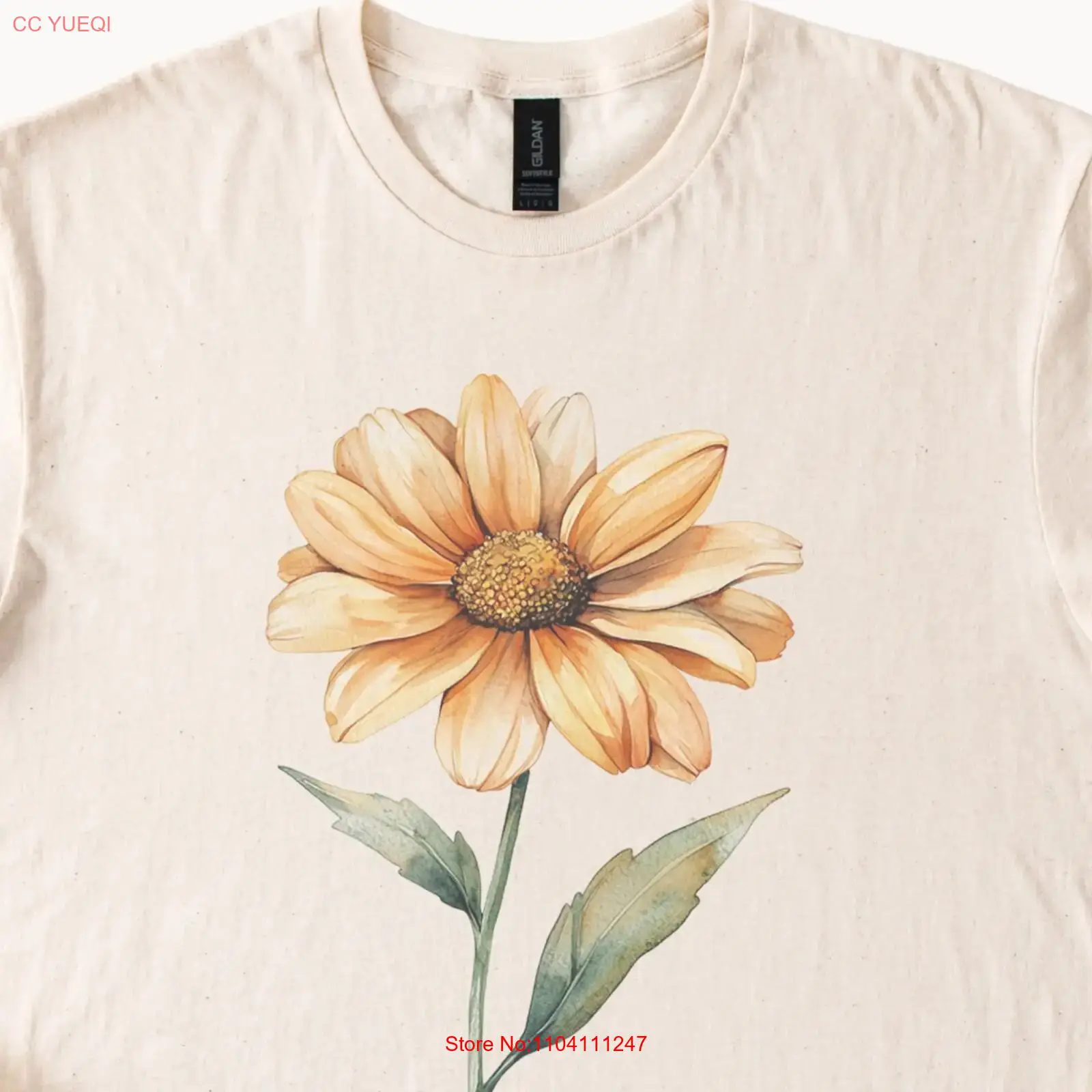 Yellow Men'S Fashion - Yellow Daisy Flower T Shirt Watercolor