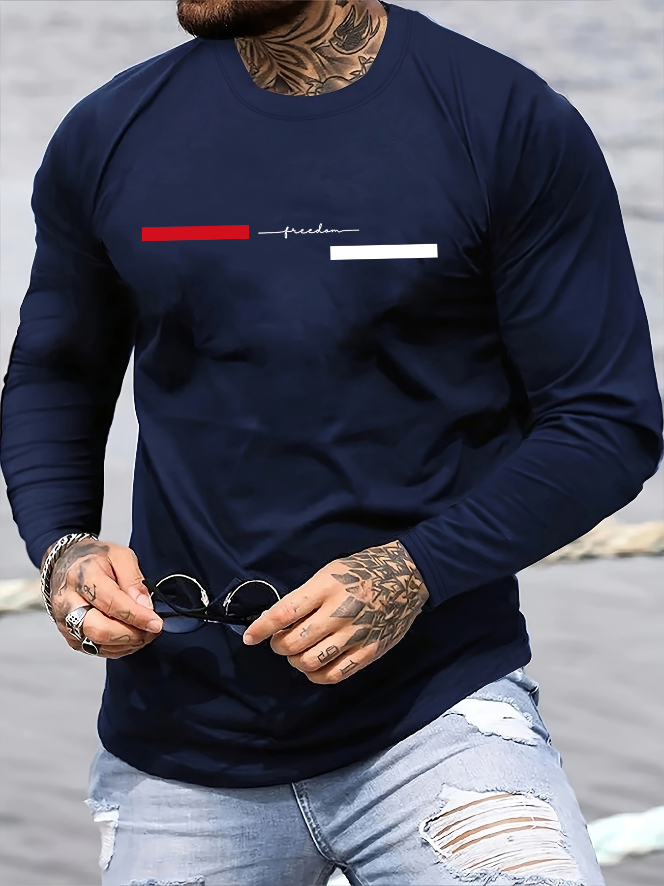 100% pure cotton men's long sl - Mens Fashion Summer avaliação e preço