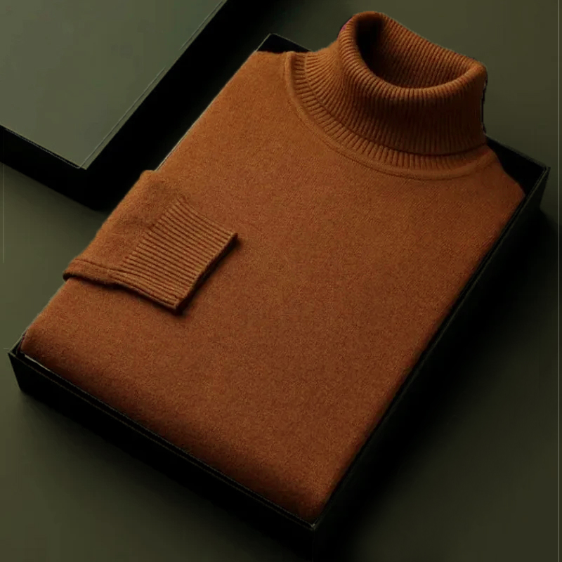Autumn Mens High Quality Knitt - Turtleneck Sweater Men avaliação e preço