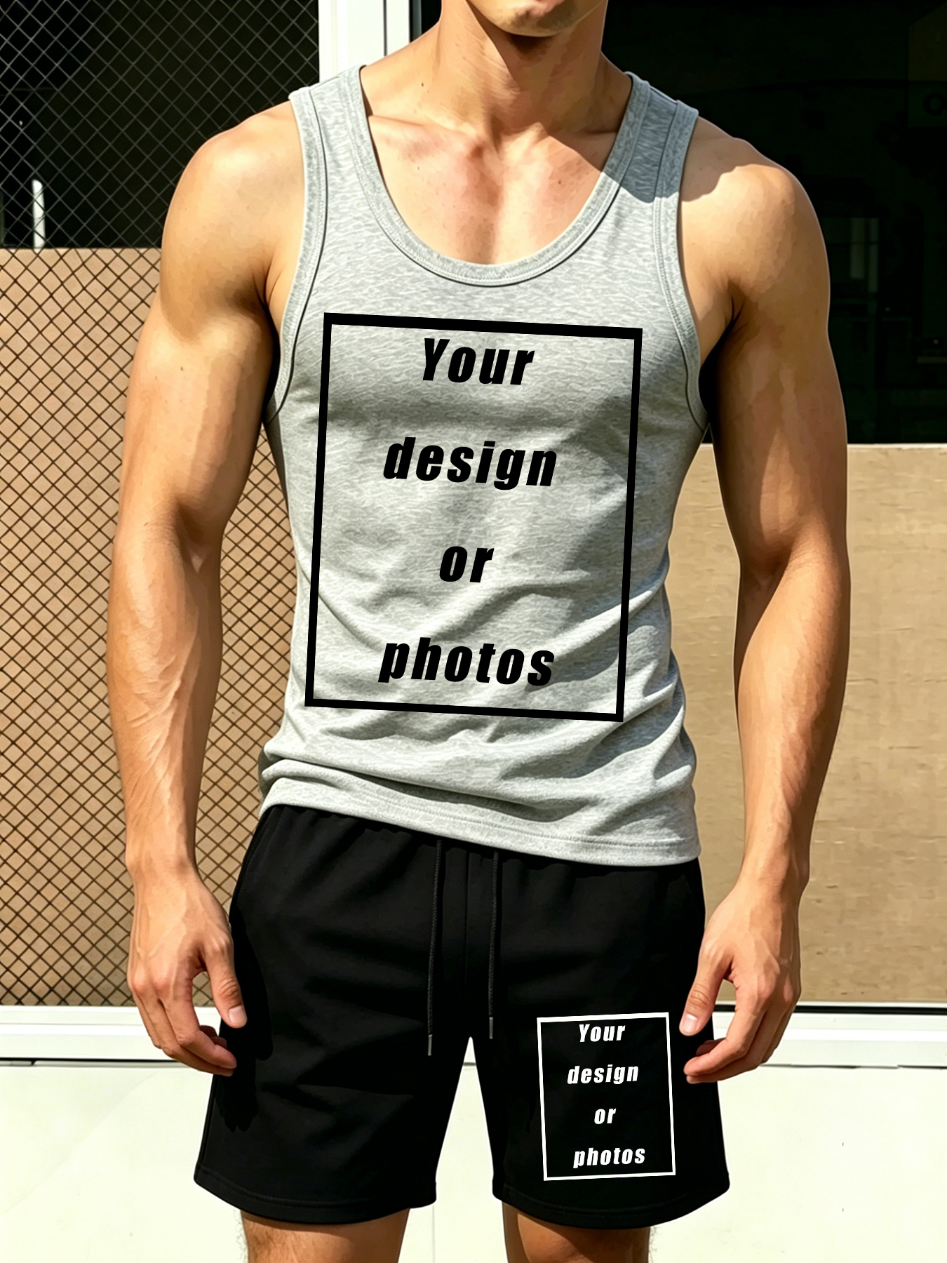 Men's Sports Tank Top Set Shor - Mens Fashion Vest avaliação e preço