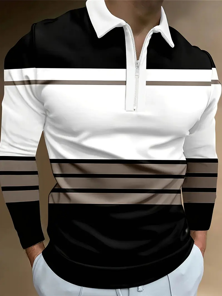 Men Polo Shirt Zip Polo Outdoo - Mens Fashion Quarter Zip avaliação e preço