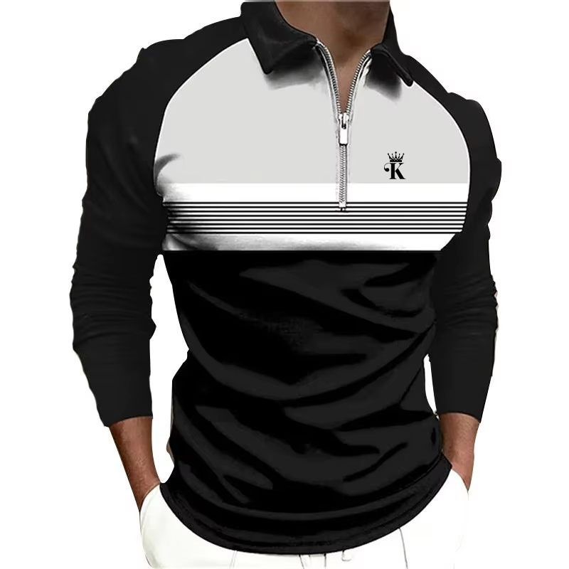 Men Polo Shirt Zip Polo Outdoo - Mens Fashion Quarter Zip avaliação e preço