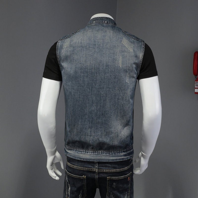 2026 Men Motorcycle Biker Deni - Men'S Fashion Vest With Jeans avaliação e preço
