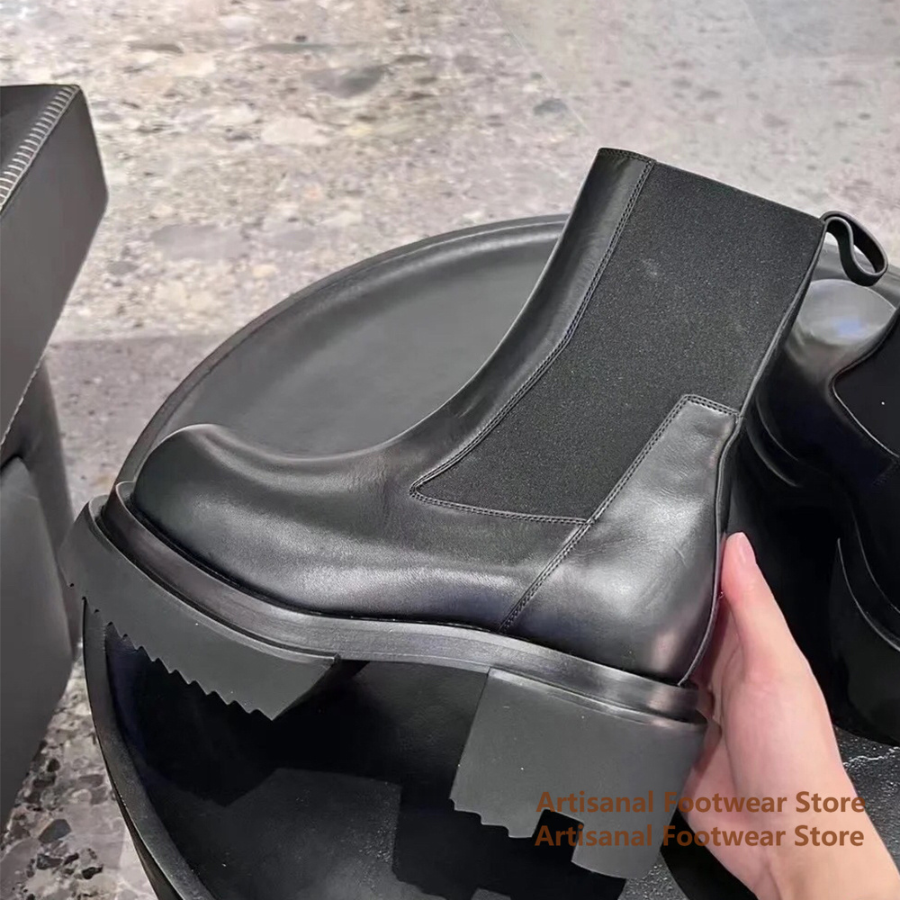 Cowhide Thick-Soled Men's Boot - Mens Fashion Show avaliação e preço