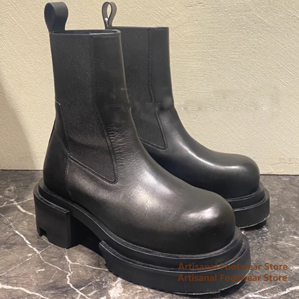 Cowhide Thick-Soled Men's Boot - Mens Fashion Show avaliação e preço