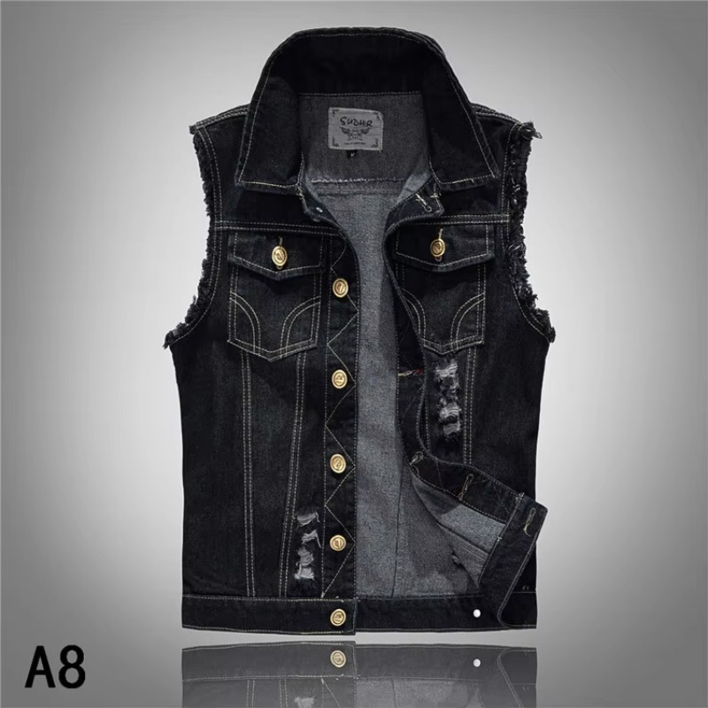 Men Slim Denim Vests Waistcoat - Men'S Fashion Vest With Jeans avaliação e preço