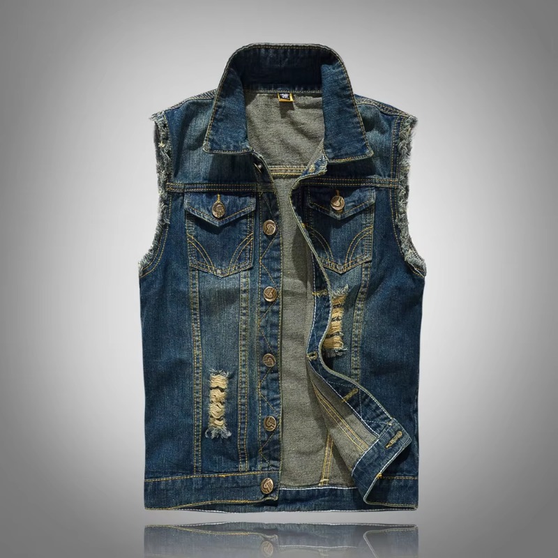Men Slim Denim Vests Waistcoat - Men'S Fashion Vest With Jeans avaliação e preço