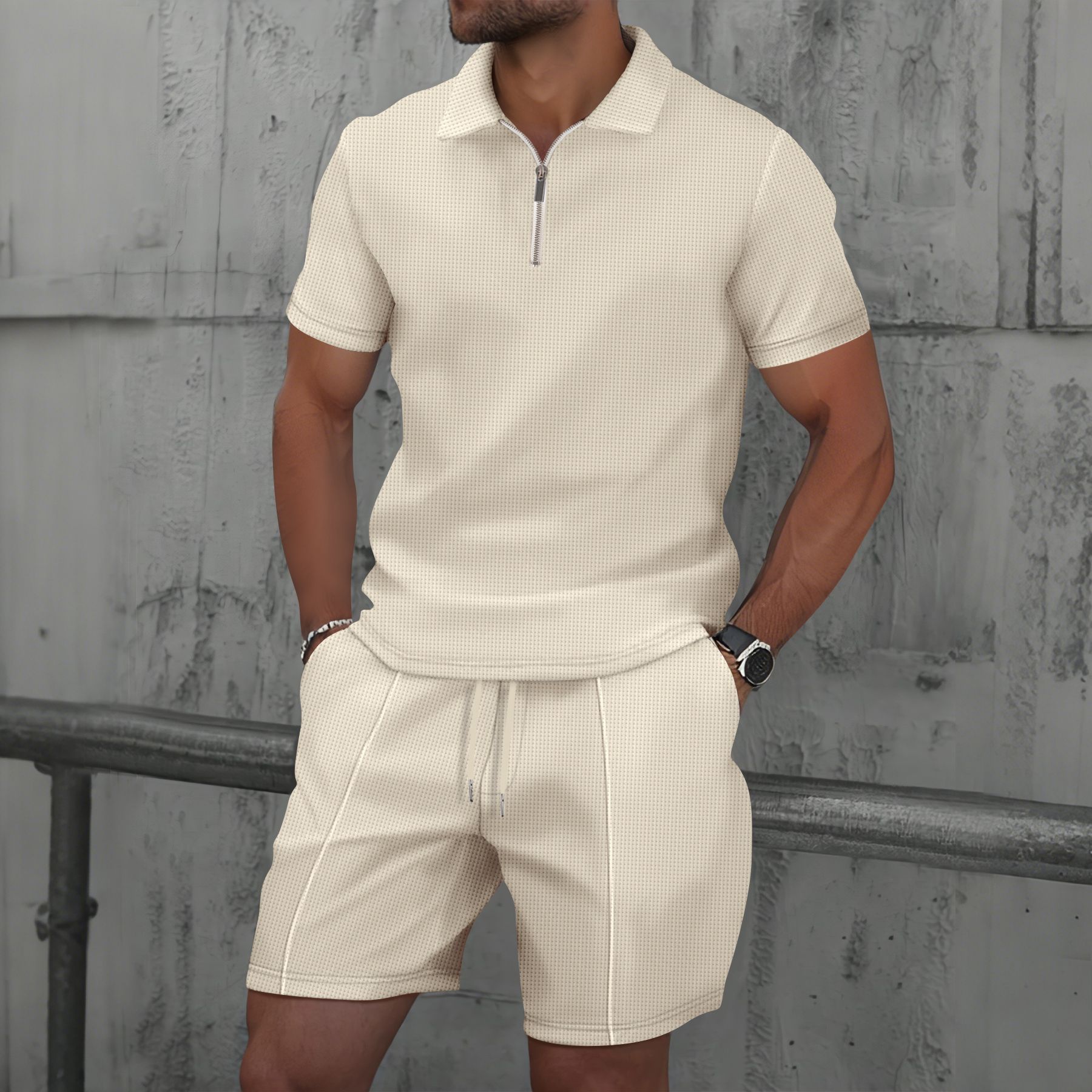 Men Waffle Quick Dry 2 Piece O - Men'S Fashion Polo avaliação e preço