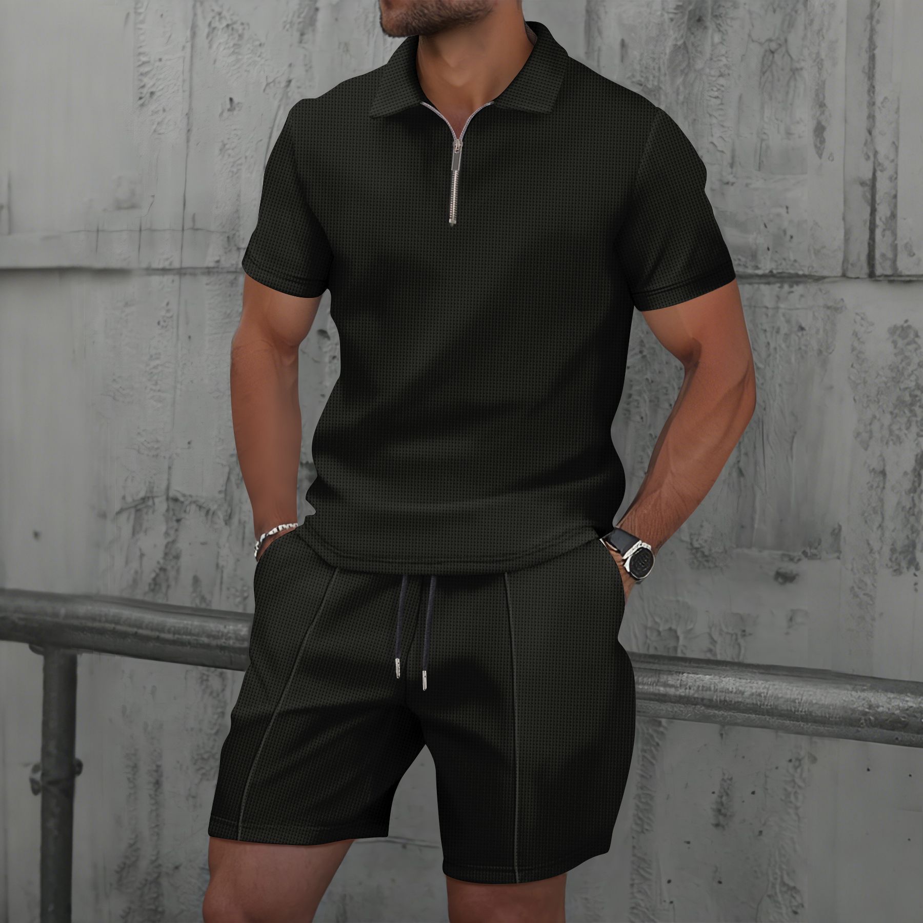 Men Waffle Quick Dry 2 Piece O - Men'S Fashion Polo avaliação e preço