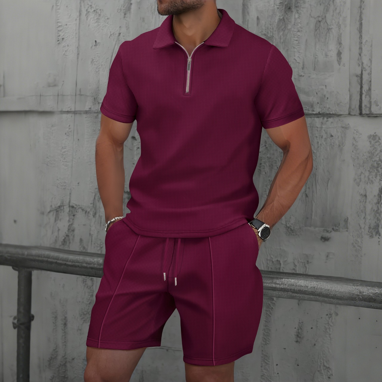 Men Waffle Quick Dry 2 Piece O - Men'S Fashion Polo avaliação e preço
