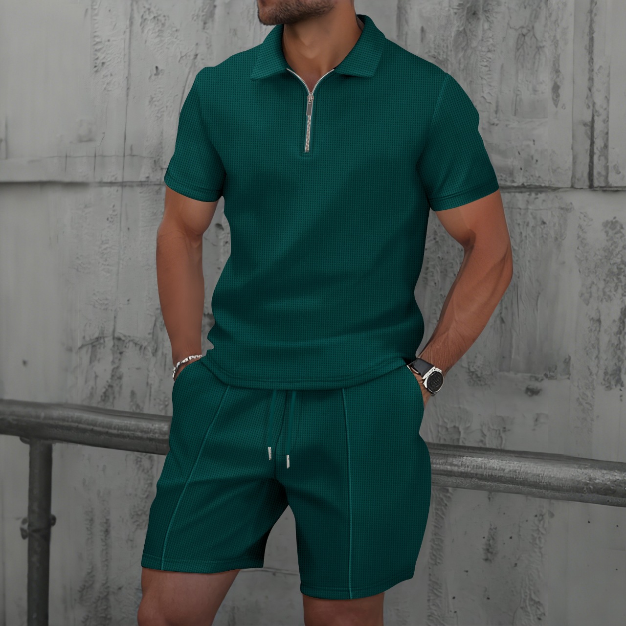 Men Waffle Quick Dry 2 Piece O - Men'S Fashion Polo avaliação e preço