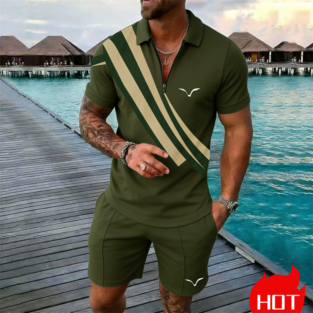 Summer Set Stripe Y2k Clothing - Men'S Fashion Polo avaliação e preço
