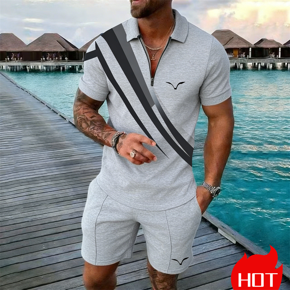 Summer Set Stripe Y2k Clothing - Men'S Fashion Polo avaliação e preço