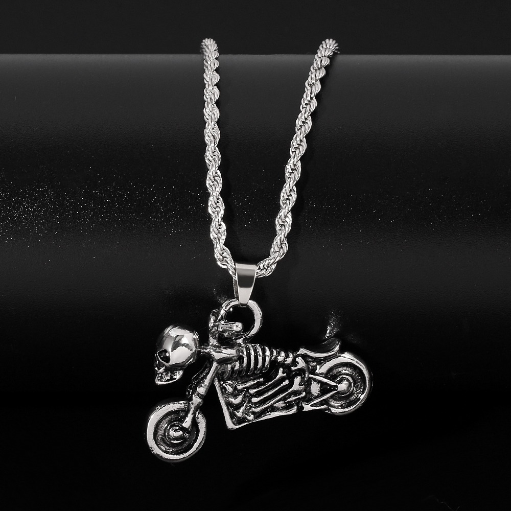 Retro Hip Hop Skeleton Motorcy - Mens Fashion Show avaliação e preço