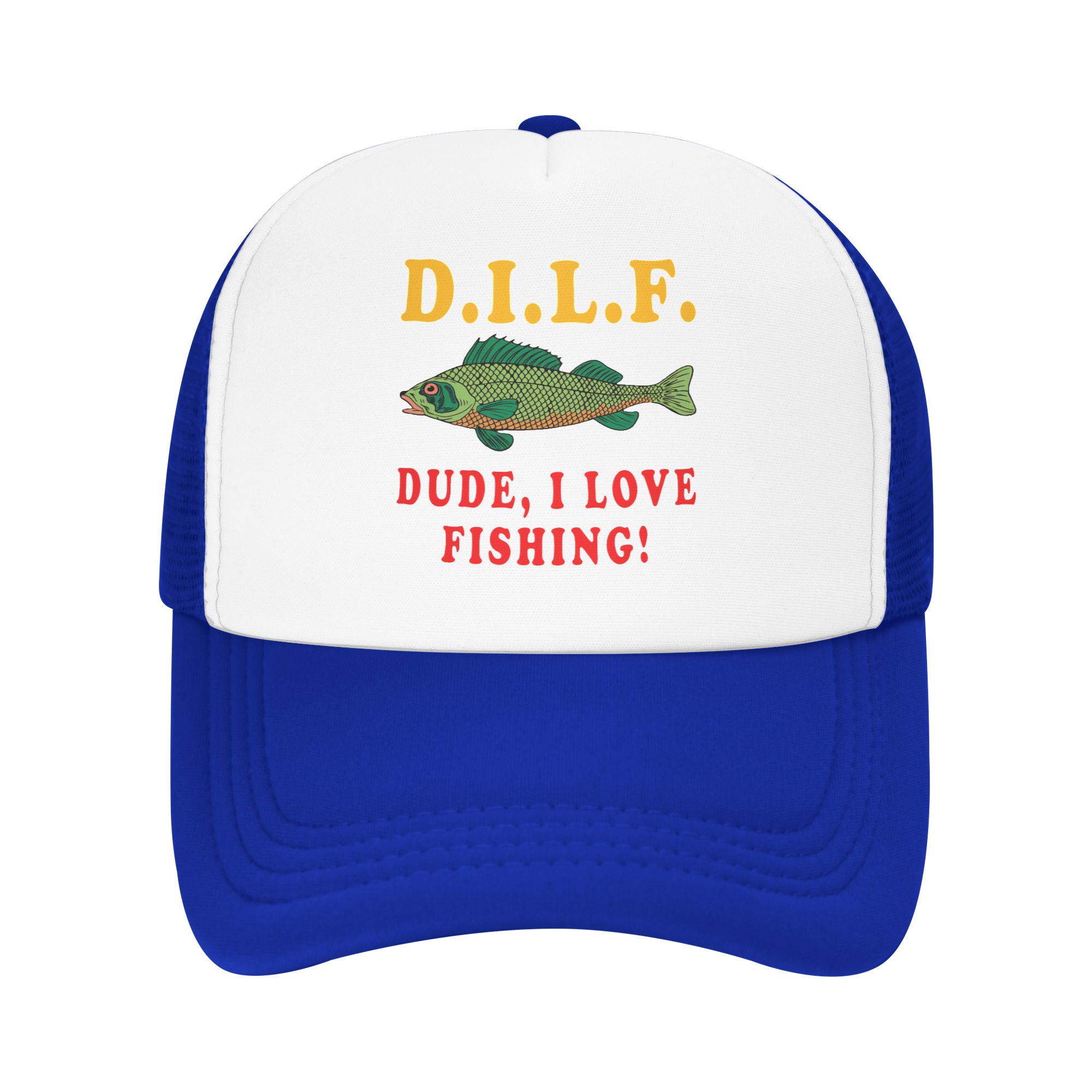 Dude I Love Fishing DILF   Mem - Trucker Hat Cap avaliação e preço