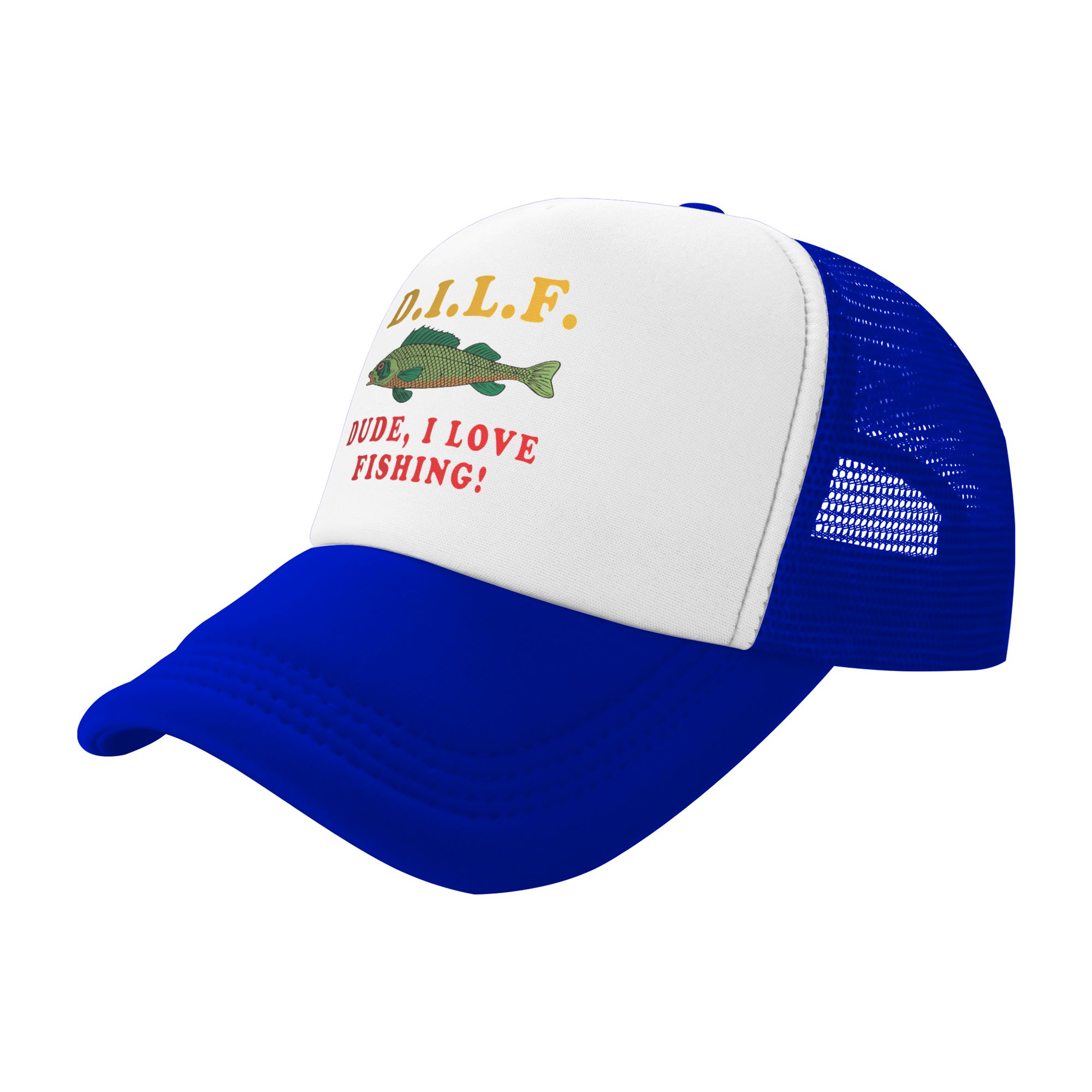 Dude I Love Fishing DILF   Mem - Trucker Hat Cap avaliação e preço