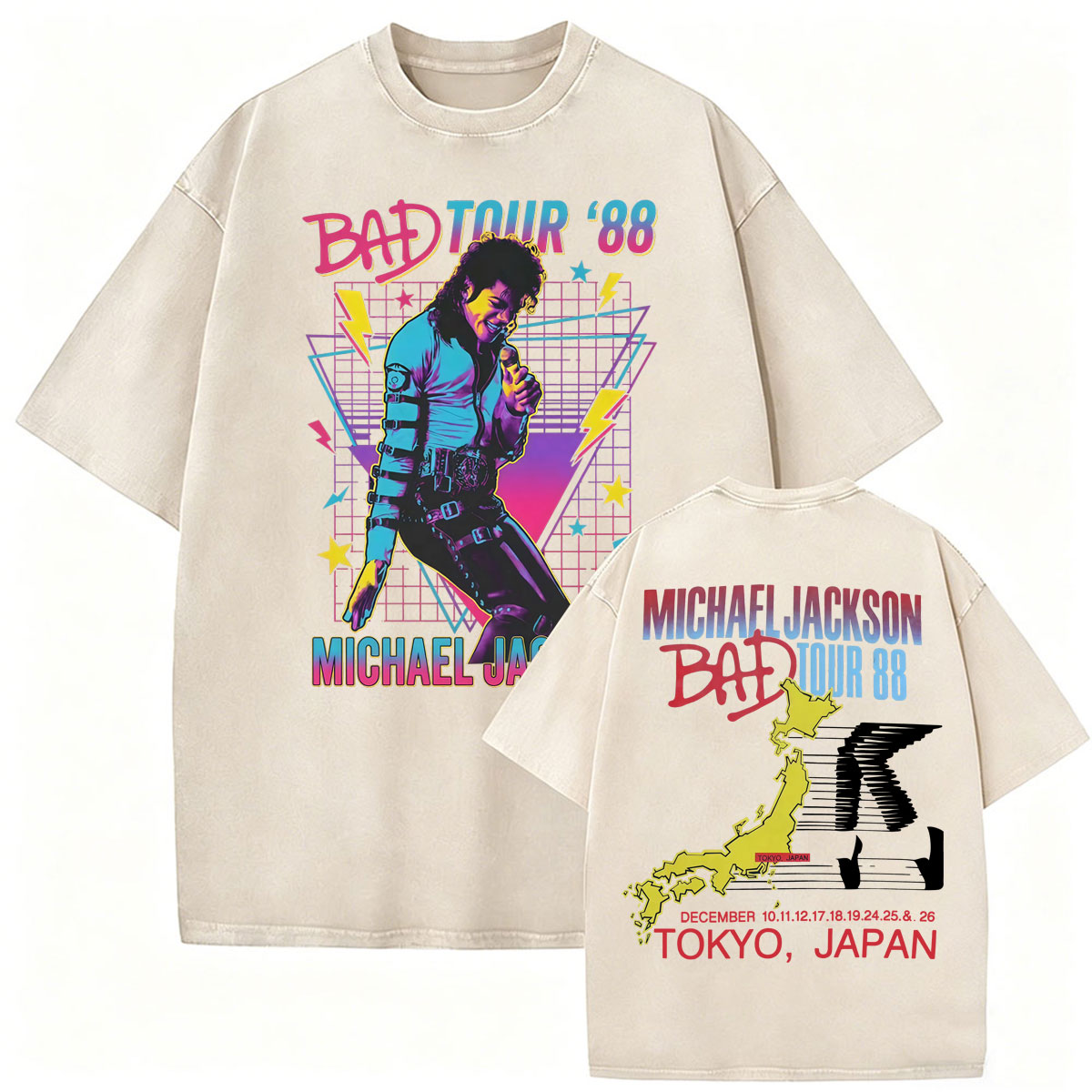 Vintage Washed King of Pop Bad - Men'S Fashion From The 80S avaliação e preço