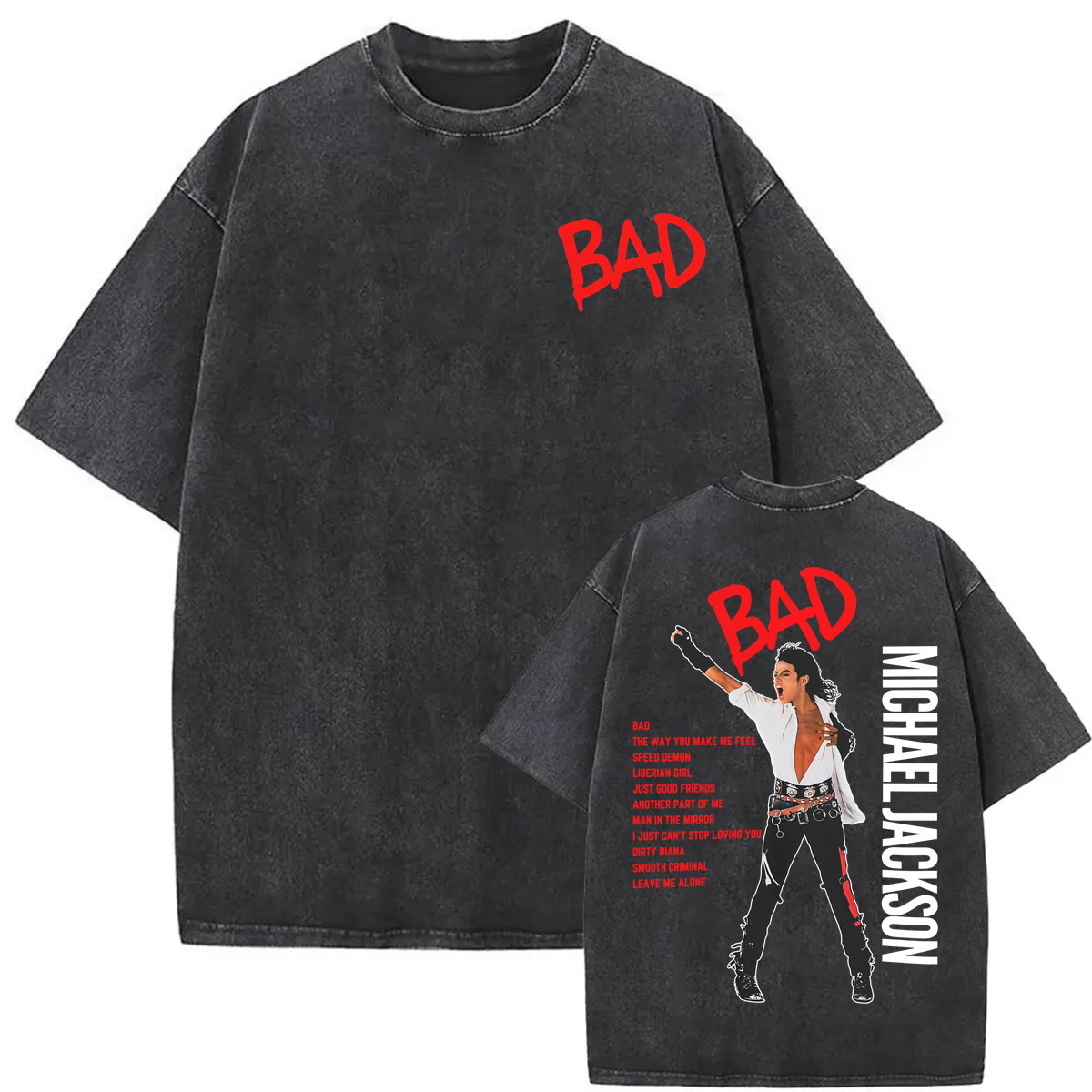 Vintage Washed King of Pop Bad - Men'S Fashion From The 80S avaliação e preço