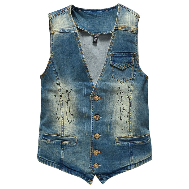 Spring Autumn New Fashion Men' - Men'S Fashion Vest With Jeans avaliação e preço