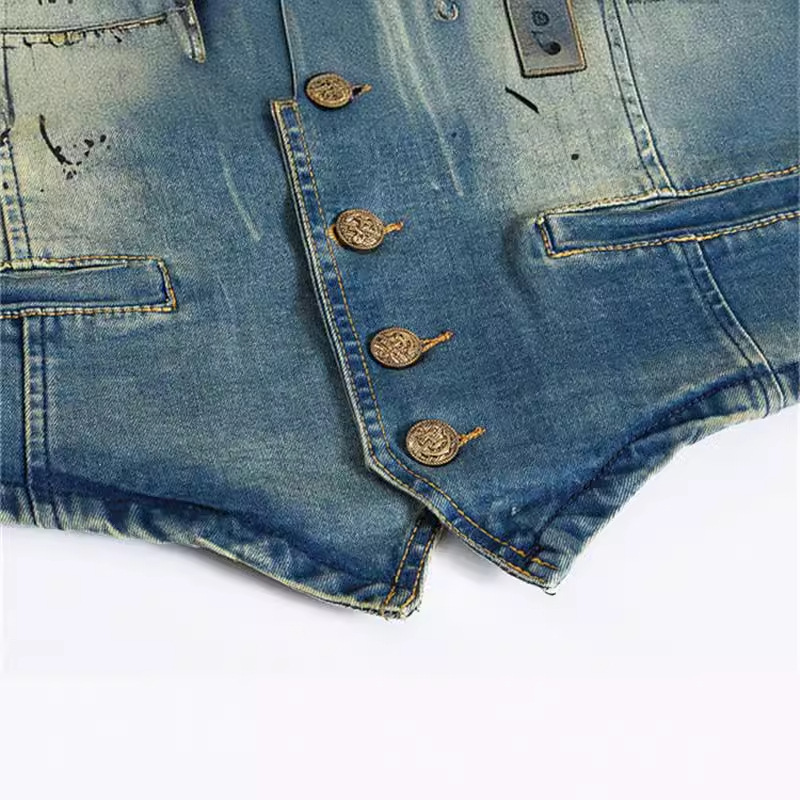 Spring Autumn New Fashion Men' - Men'S Fashion Vest With Jeans avaliação e preço