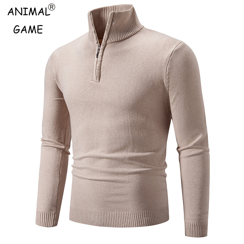 New Men's Sweater Half Zipper  - Turtleneck Sweater Men avaliação e preço