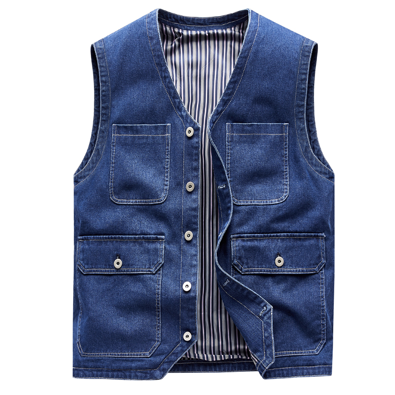 Men Jean Vest Outerwear Denim  - Men'S Fashion Vest With Jeans avaliação e preço