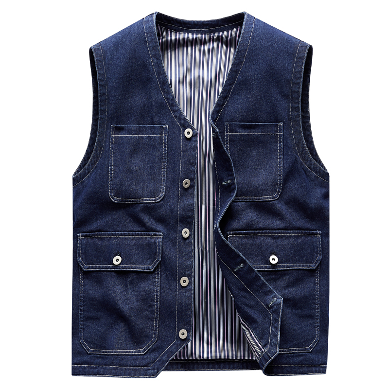 Men Jean Vest Outerwear Denim  - Men'S Fashion Vest With Jeans avaliação e preço