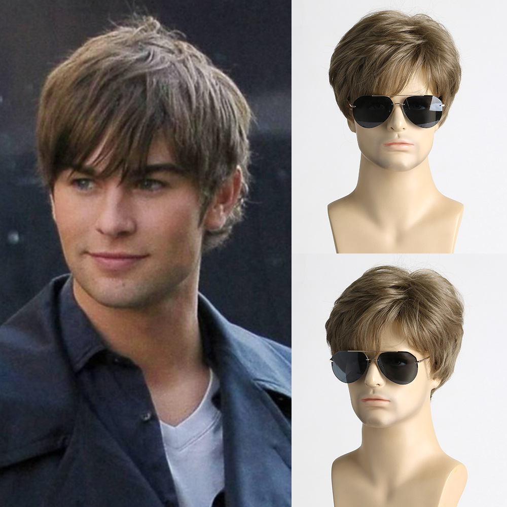 Synthetic Short Brown Wig for  - Men'S Fashion Looks 2026 avaliação e preço