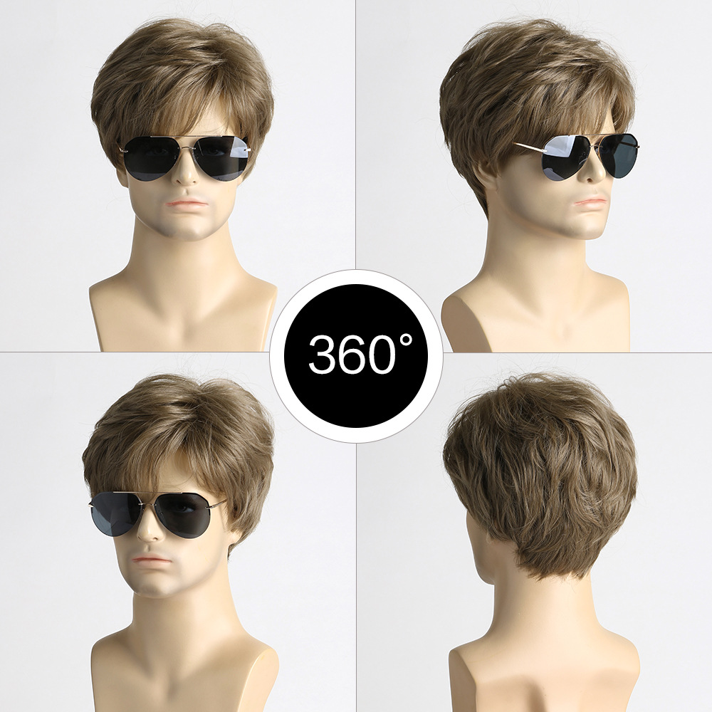 Synthetic Short Brown Wig for  - Men'S Fashion Looks 2026 avaliação e preço