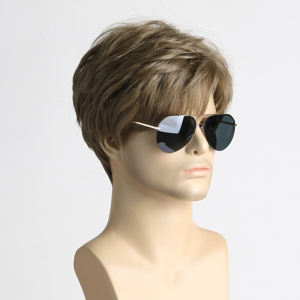 Synthetic Short Brown Wig for  - Men'S Fashion Looks 2026 avaliação e preço