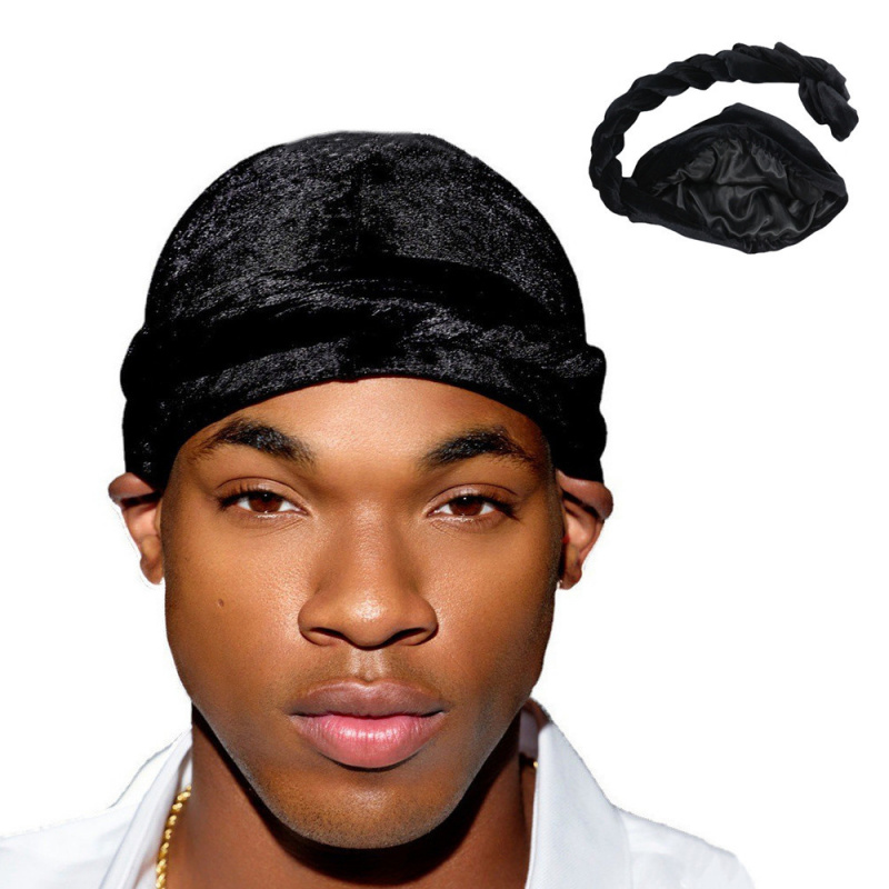 Solid Color Men's Velvet Head  - Men'S Fashion Head Scarf avaliação e preço