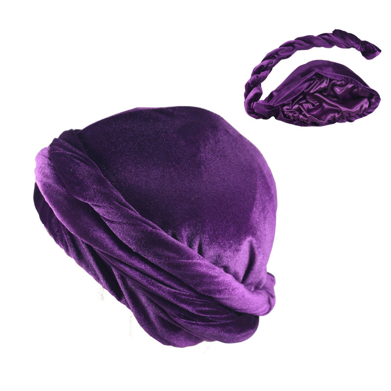 Solid Color Men's Velvet Head  - Men'S Fashion Head Scarf avaliação e preço