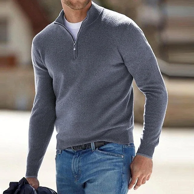 2026 Men's Jacket Knitted Swea - Turtleneck Sweater Men avaliação e preço