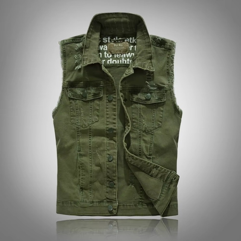 Men Slim Denim Vests Jackets W - Men'S Fashion Vest With Jeans avaliação e preço
