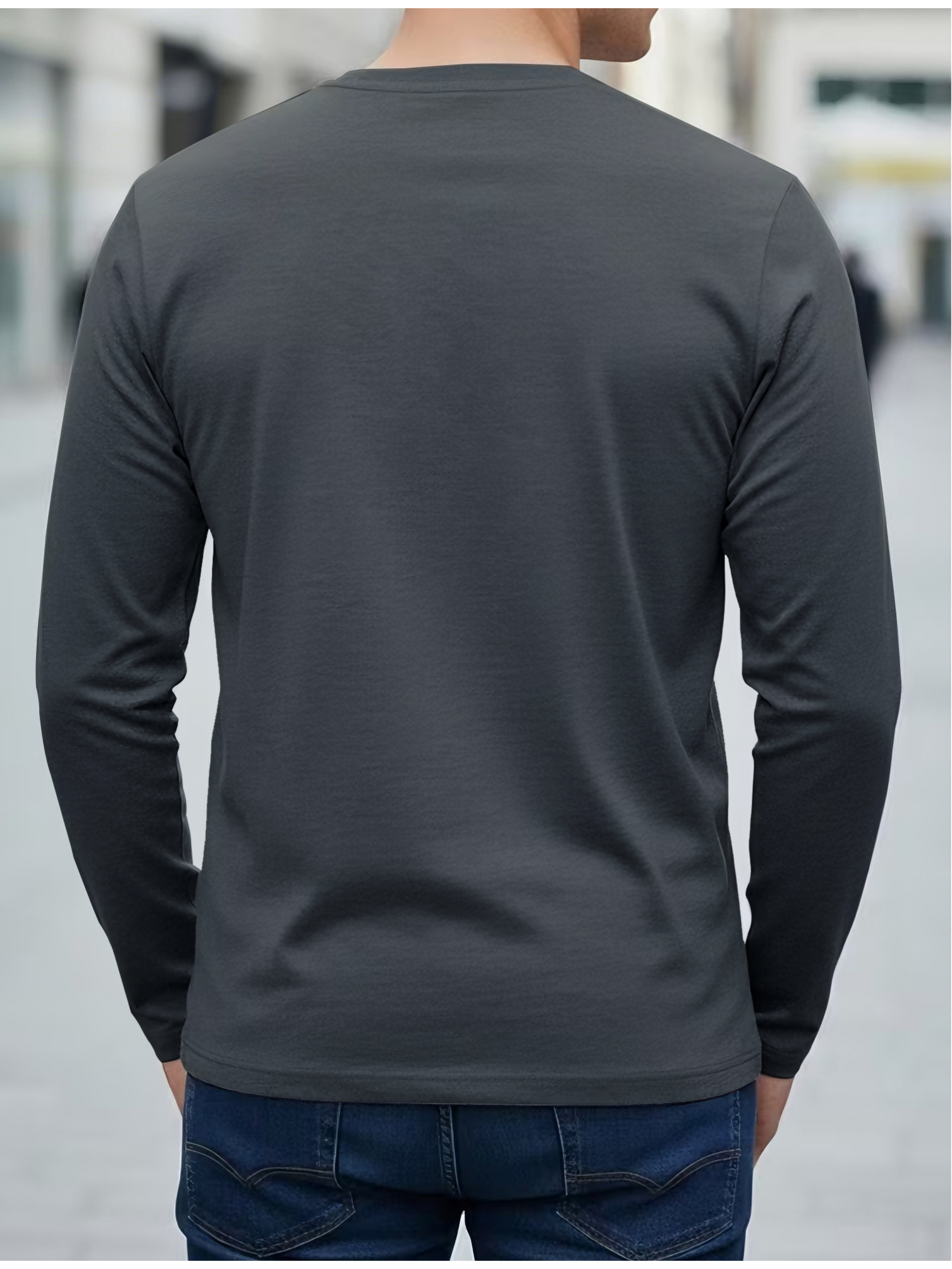 100% Pure Cotton Men's Long Sl - Mens Fashion Summer avaliação e preço