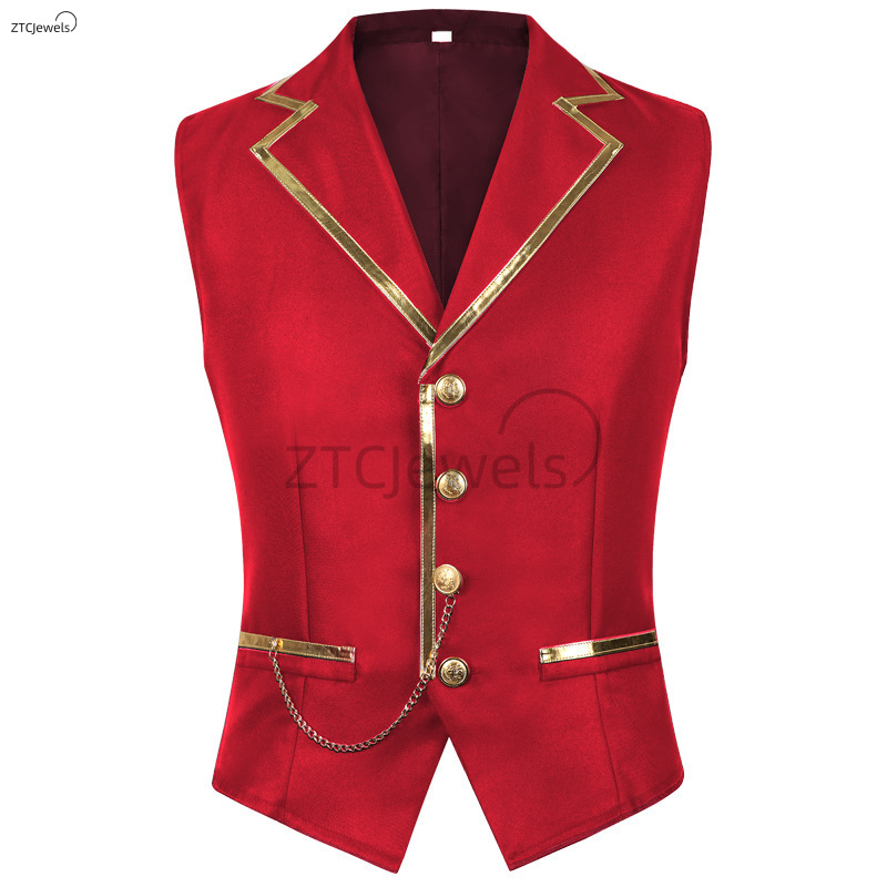 New Men's Medieval Cosplay Ves - Mens Fashion Vest avaliação e preço