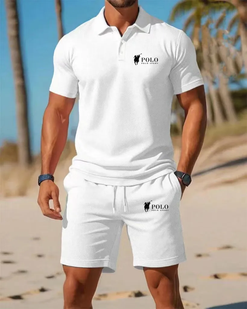 Men's Polo Shirt Set Summer Qu - Men'S Fashion Polo avaliação e preço