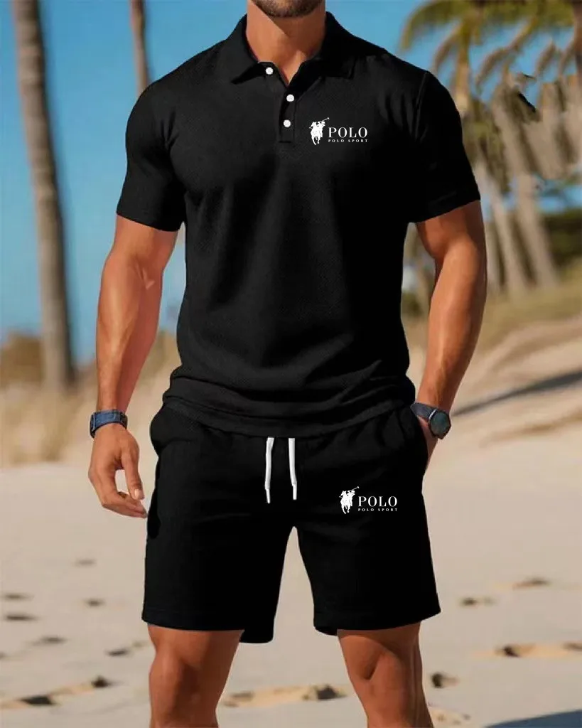 Men's Polo Shirt Set Summer Qu - Men'S Fashion Polo avaliação e preço