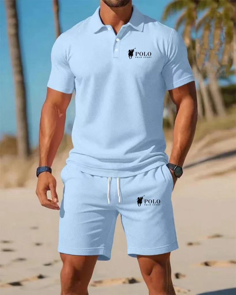 Men's Polo Shirt Set Summer Qu - Men'S Fashion Polo avaliação e preço
