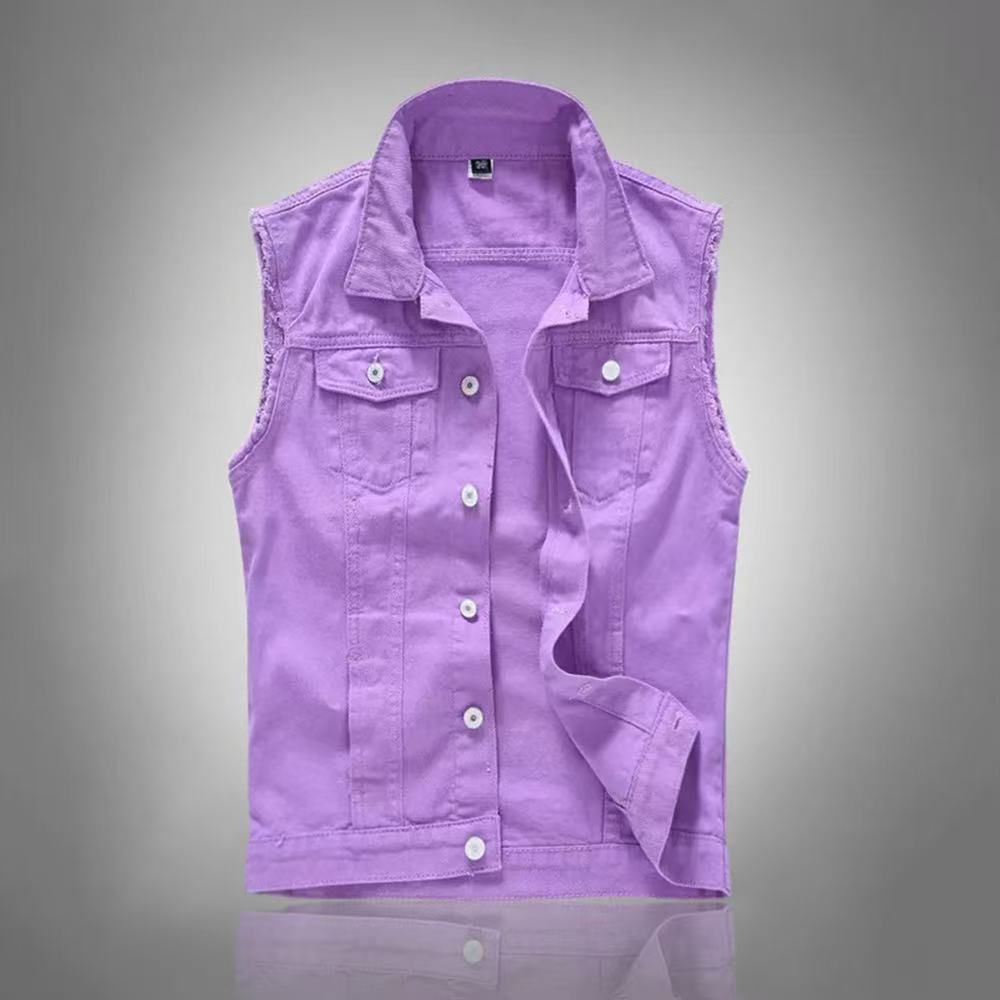 New Fashion Men Blue Casual De - Men'S Fashion Vest With Jeans avaliação e preço