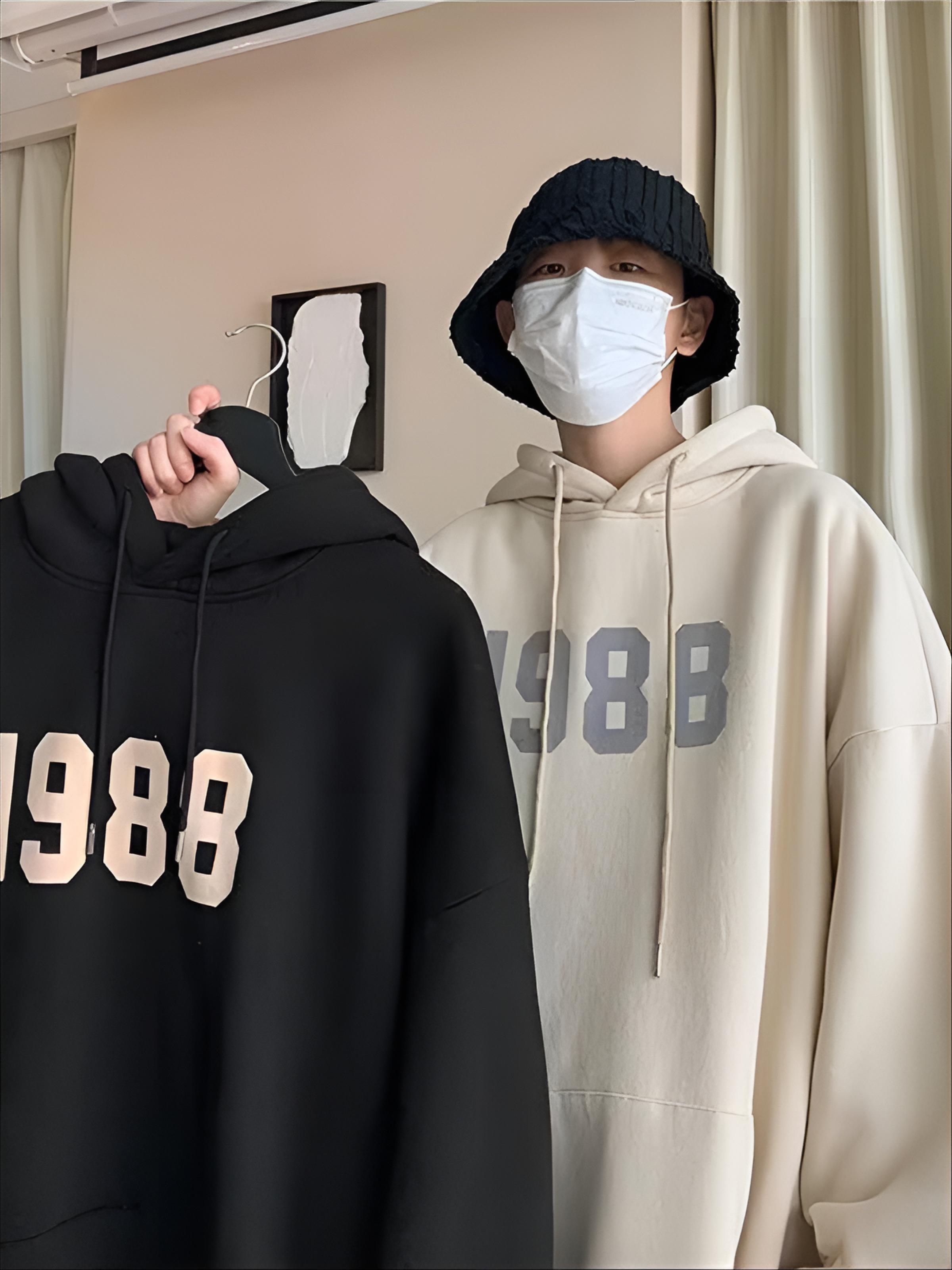 Mens With Hat Hoodies Printed  - Mens Fashion Quarter Zip avaliação e preço