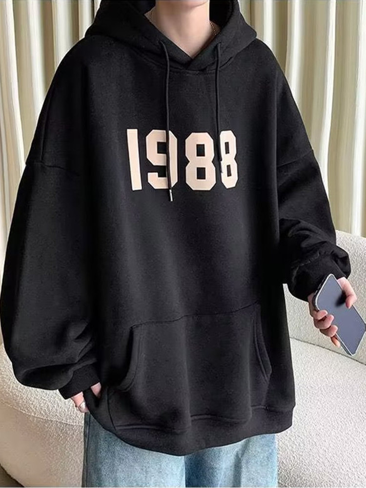 Mens With Hat Hoodies Printed  - Mens Fashion Quarter Zip avaliação e preço